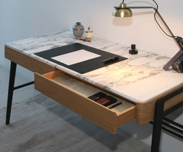 BOUVET ARABESCATO - Rectangular wooden and marble desk with drawers by Maami Home - view 3